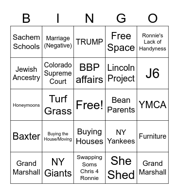 Mr D's Devine Inspirations Bingo Card