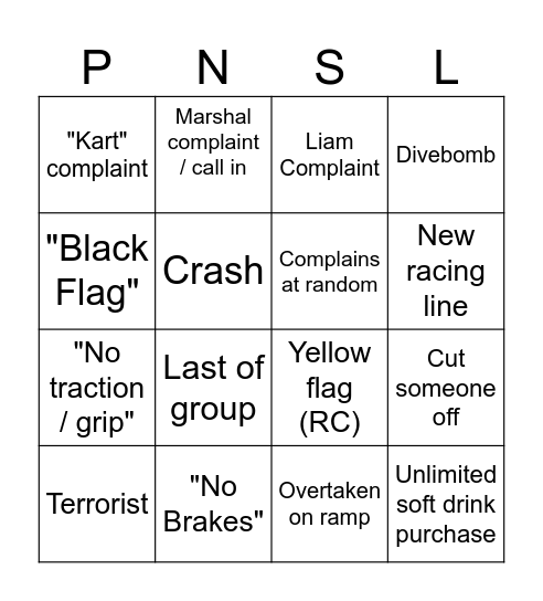 Jack Bingo card Bingo Card