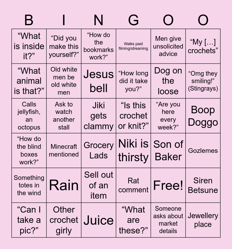 Market 2.0 Bingo Card