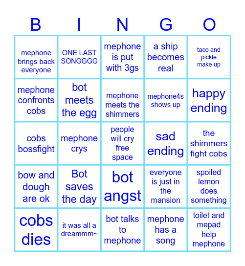 Inanimate insanity final act 3 Bingo Card