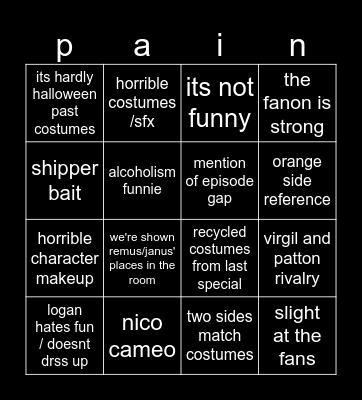 sasi halloween special(?) Bingo Card
