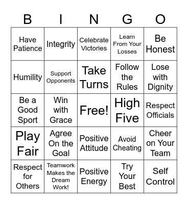 Fair Play Bingo Card