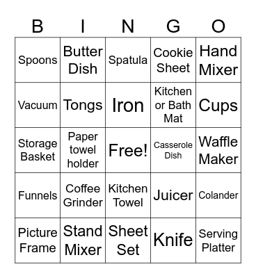 BRIDAL Bingo Card