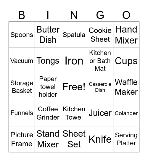 BRIDAL Bingo Card