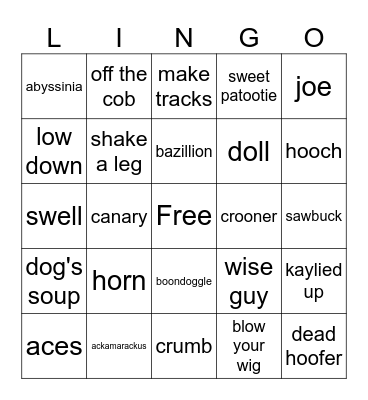 RMS Titania, October 1933 Bingo Card