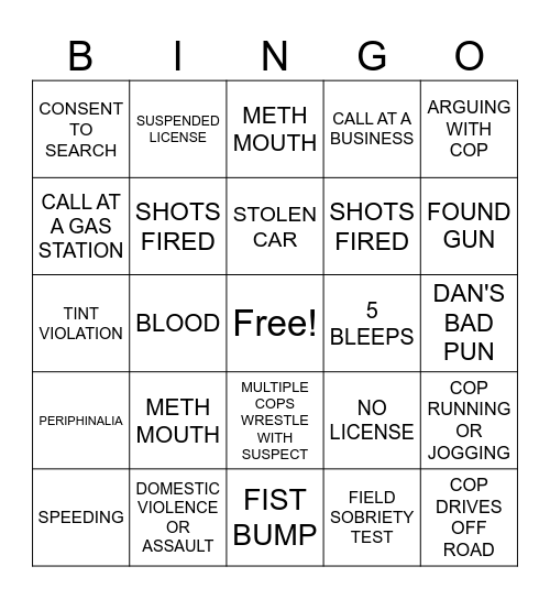 CARLSONS OP LIVE BINGO Card