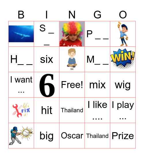 it_ix Phonics Bingo Card