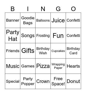 Birthday Bingo! Bingo Card