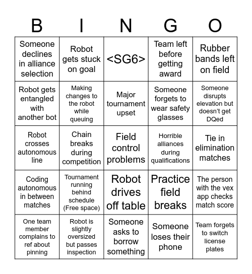 Vex over under Bingo Card