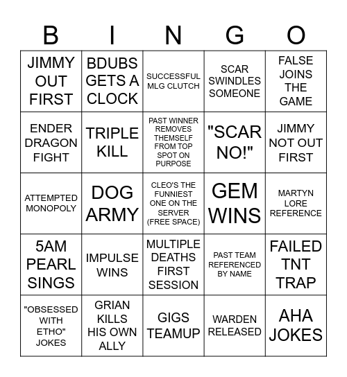 Life Series Bingo! Bingo Card