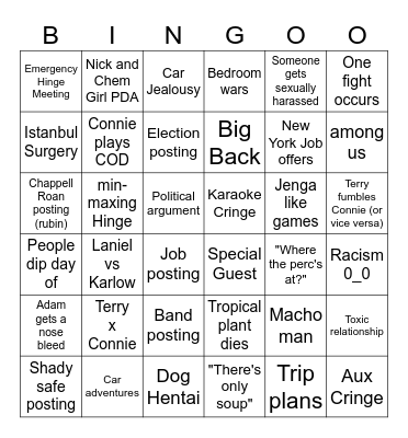 Karloween Party Bingo Card