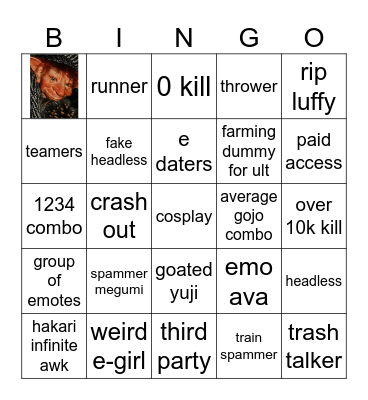 dont care Bingo Card