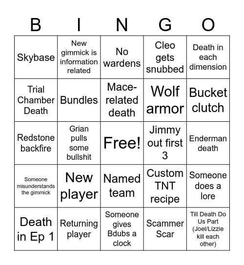 Life Bingo Card