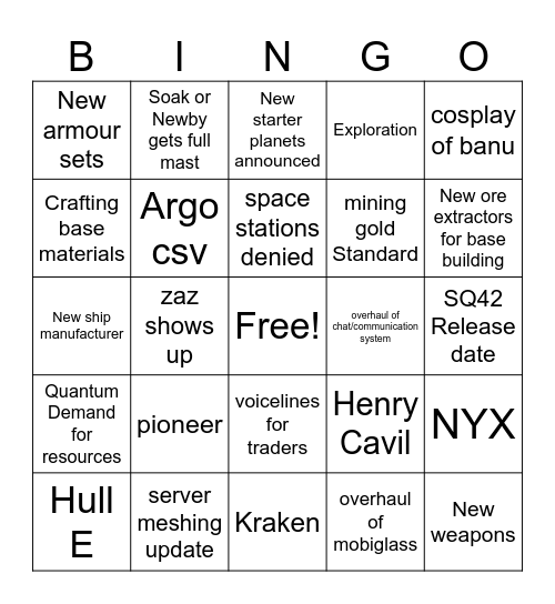 Citizen Con 2954 Bingo Card