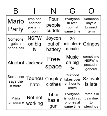 Ivan hangout Bingo Card