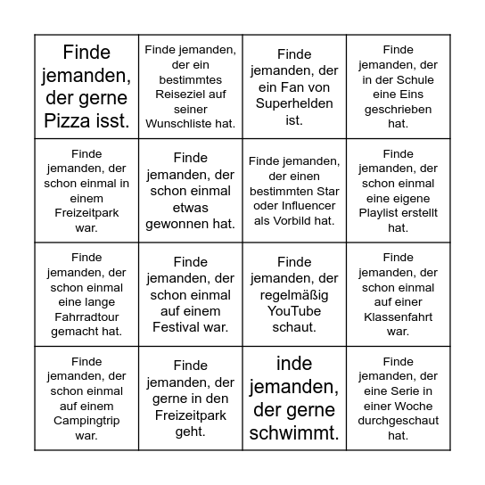 BU Bingo Card