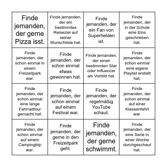 BU Bingo Card