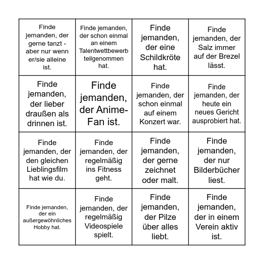 BU Bingo Card