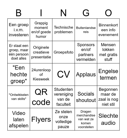 Mensen komen iets voorstellen Bingo Card