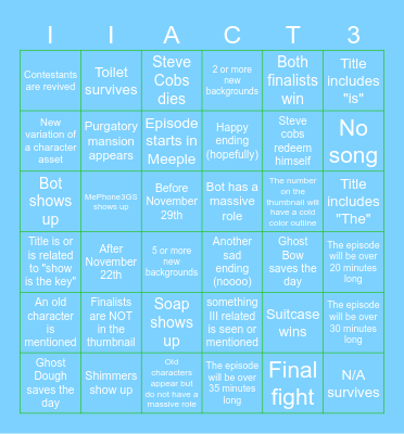 Act 3 Bingo Card