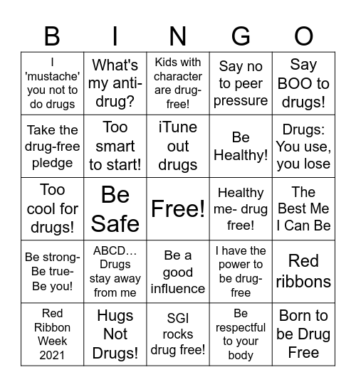 Red Ribbon Week Bingo! Bingo Card