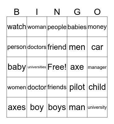 Fresh Start Unit 2 Bingo Card
