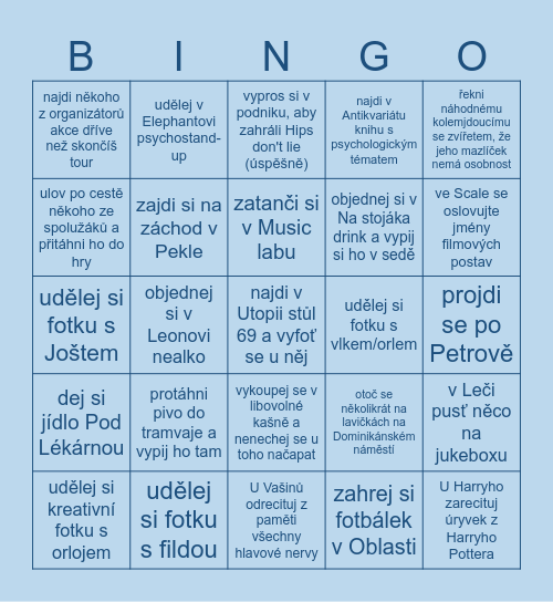 Tour de Pub Bingo Card