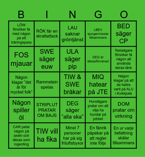 ALU BINGO🦖🦅 Bingo Card