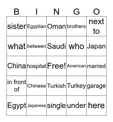 Fresh Start Unit 4 Bingo Card