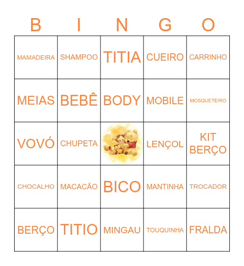 CHÁ DO HEITOR Bingo Card