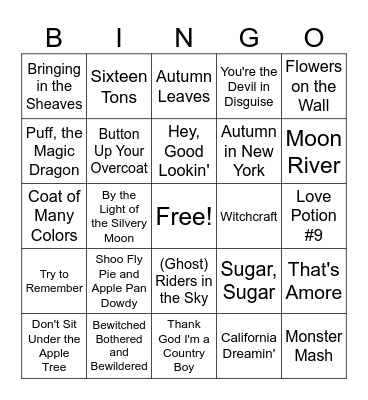 Autumn Bingo Card