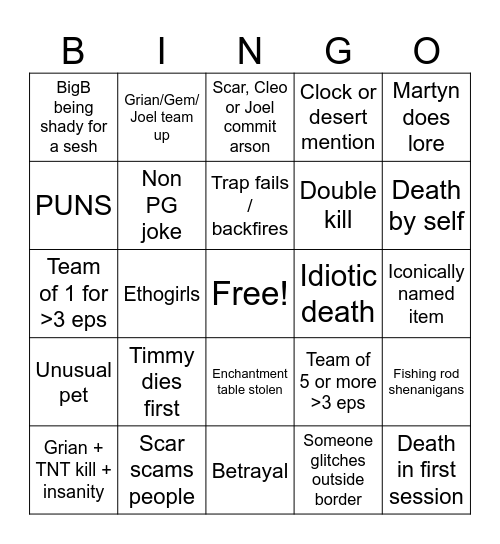 Wild life! Bingo Card