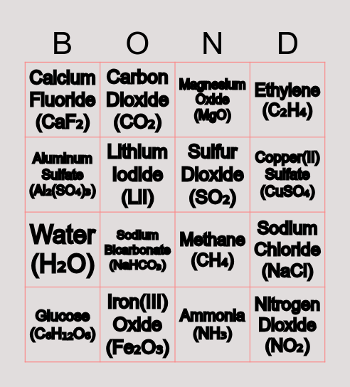 BINGO BONDING Bingo Card