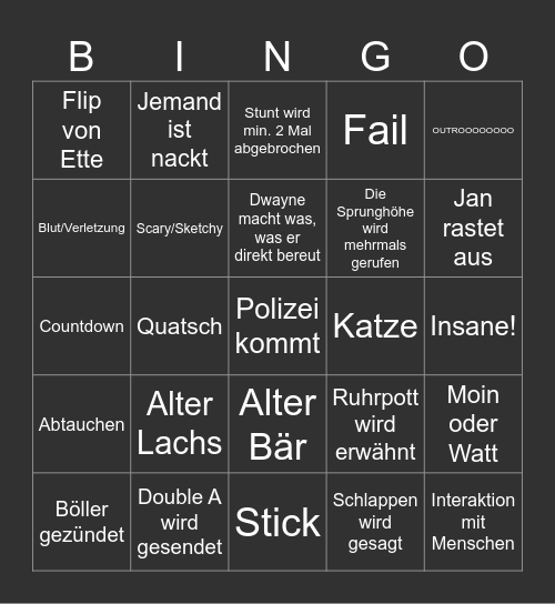 Schlappen Bullshitbingo Card