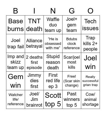 WILD LIFE BINGO Card