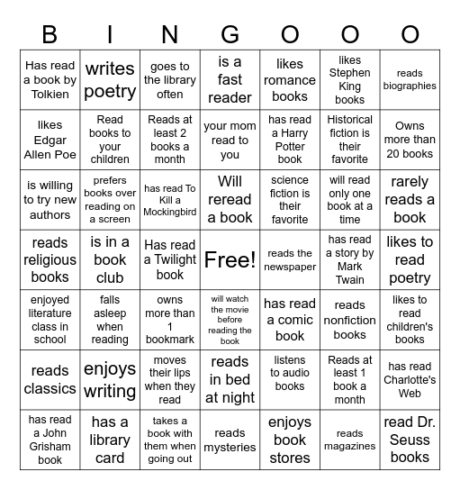 Find Someone Who... Bingo Card