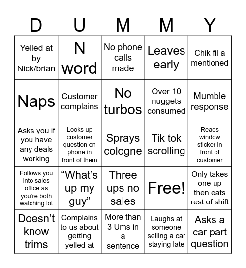 Mauricio Bingo Card
