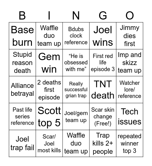 WILD LIFE BINGO Card