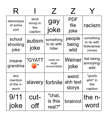 DISCORD MEME BINGO!!!!! Bingo Card