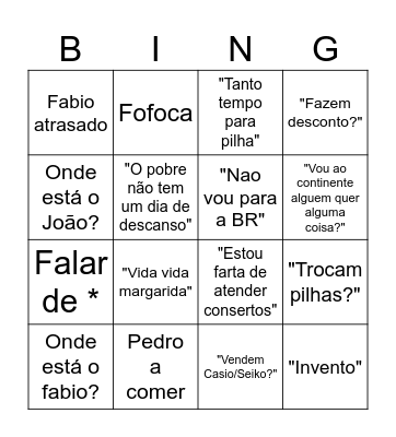 BR Bingo Card