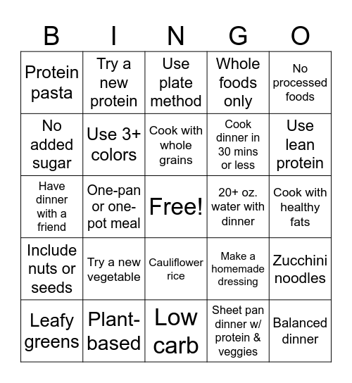 Bite Club Dinner Diaries Bingo Card