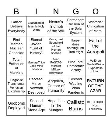HELIOS WEEPS BINGO Card
