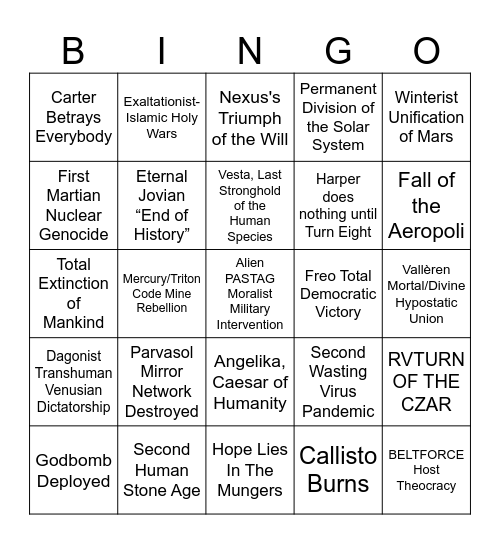 HELIOS WEEPS BINGO Card