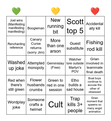 Wild Life Bingo Card