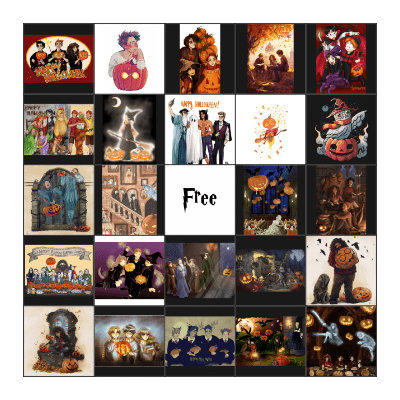 Hogwarts Halloween Bingo Card