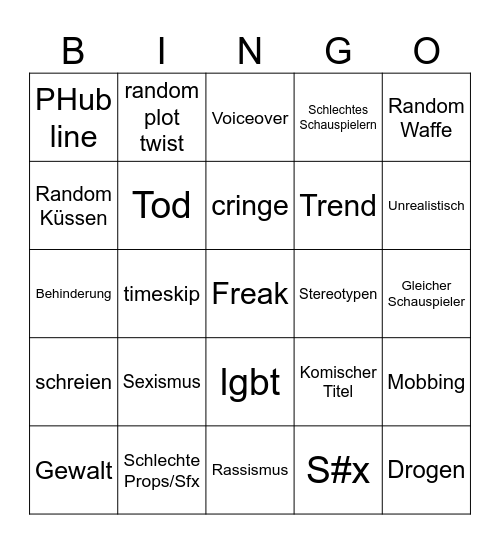Tt bingo card