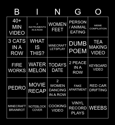 douyin bingo! Bingo Card