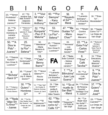 Bingo Musical 🎶🎵 Bingo Card