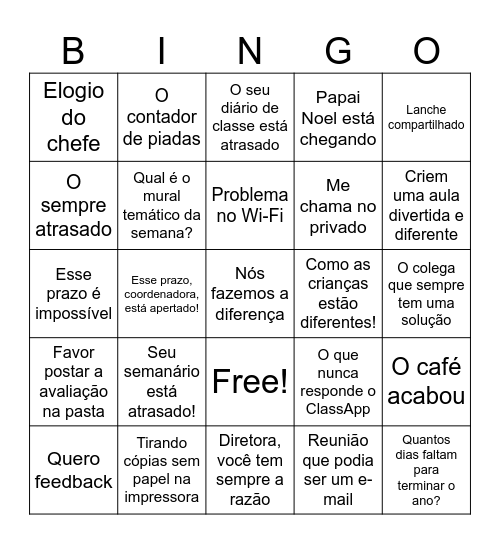 Festa Final de Ano JM 2024 Bingo Card