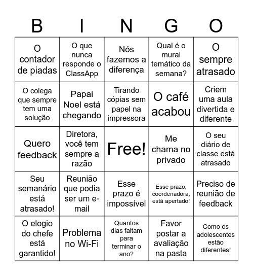 Bingo de Final de Ano JM Bingo Card